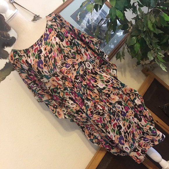 Nicole Miller painting print caftan style dress - Picture 2 of 8